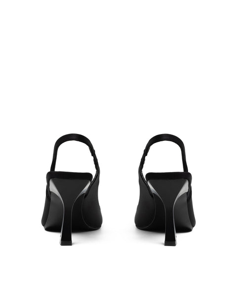 Zapatilla Negra Slingback Tacón Spool 98008